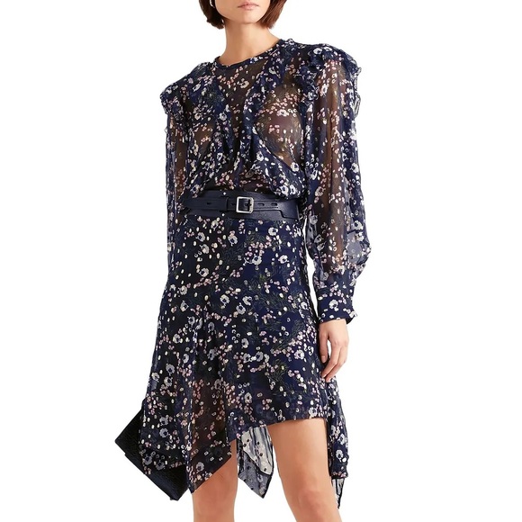 ISABEL MARANT silk Ruffled Floral Blouse - Picture 4 of 15